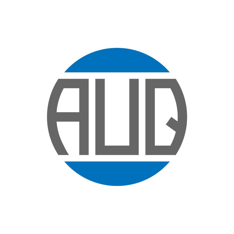 AUQ letter logo design on white background. AUQ creative initials circle logo concept. AUQ letter design. vector