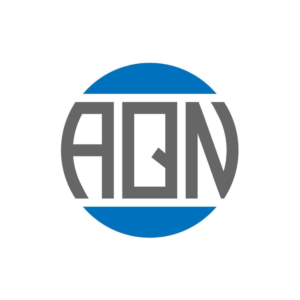 diseño de logotipo de letra aqn sobre fondo blanco. concepto de logotipo de círculo de iniciales creativas aqn. diseño de letras aqn. vector