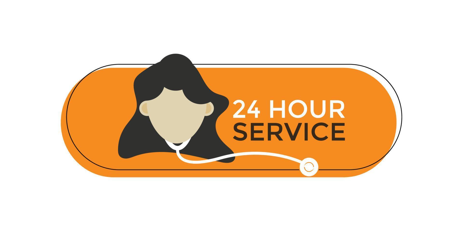 icono de servicio de 24 horas vector