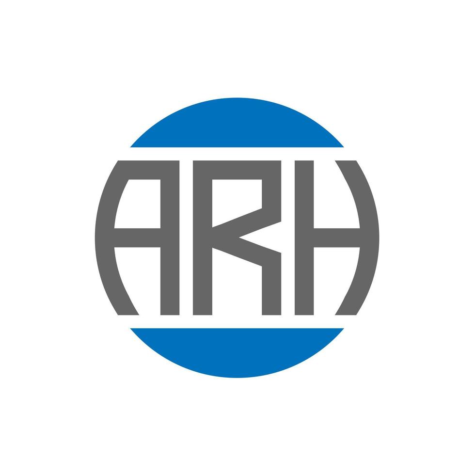 diseño de logotipo de letra arh sobre fondo blanco. concepto de logotipo de círculo de iniciales creativas arh. diseño de letras arh. vector