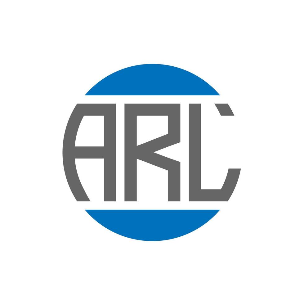 diseño de logotipo de letra arl sobre fondo blanco. concepto de logotipo de círculo de iniciales creativas de arl. diseño de letras arl. vector