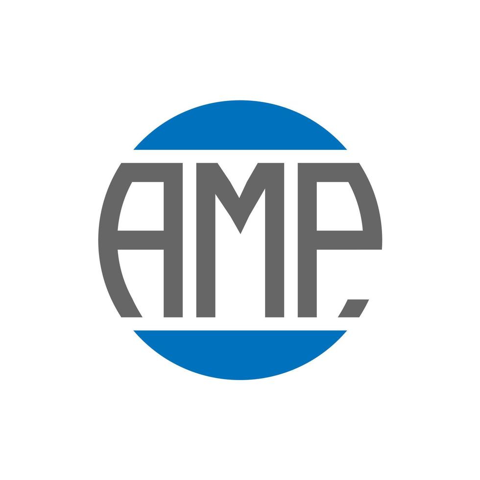 diseño de logotipo de letra amp sobre fondo blanco. concepto de logotipo de círculo de iniciales creativas de amp. diseño de letras de amplificador. vector