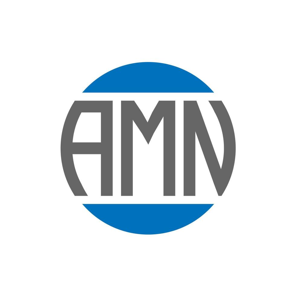 diseño de logotipo de letra amn sobre fondo blanco. concepto de logotipo de círculo de iniciales creativas amn. diseño de letra amn. vector