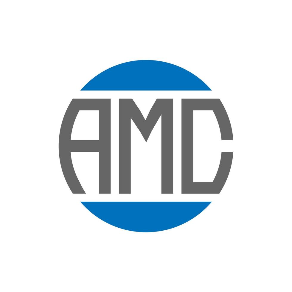 diseño del logotipo de la letra amc sobre fondo blanco. concepto de logotipo de círculo de iniciales creativas de amc. diseño de letras amc. vector