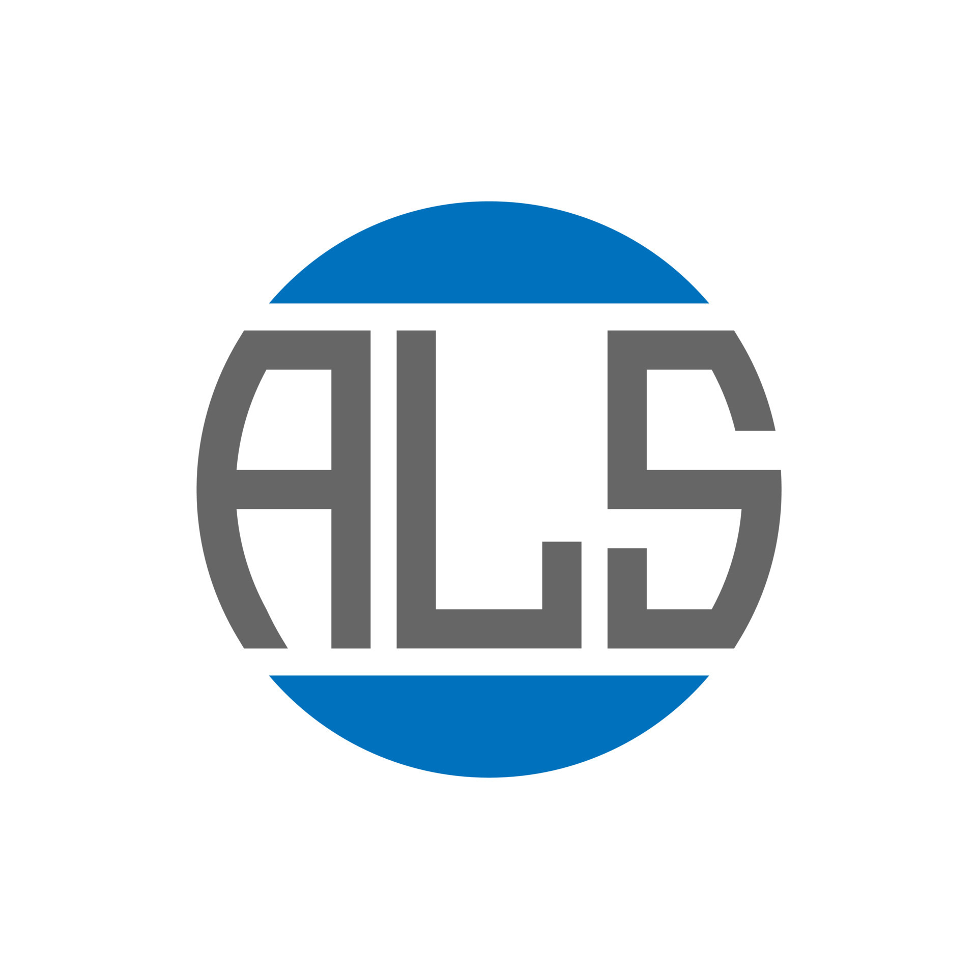 ALS letter logo design on white background. ALS creative initials
