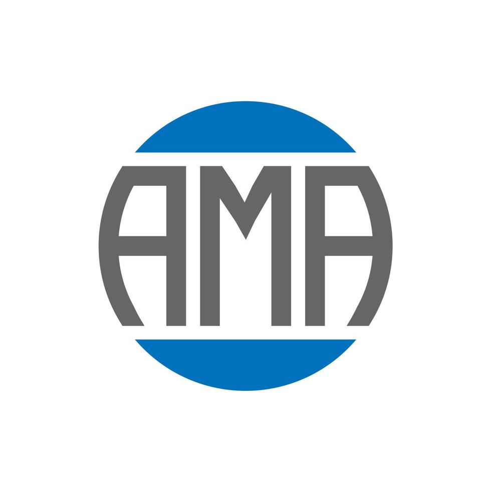 AMA letter logo design on white background. AMA creative initials circle logo concept. AMA letter design. vector