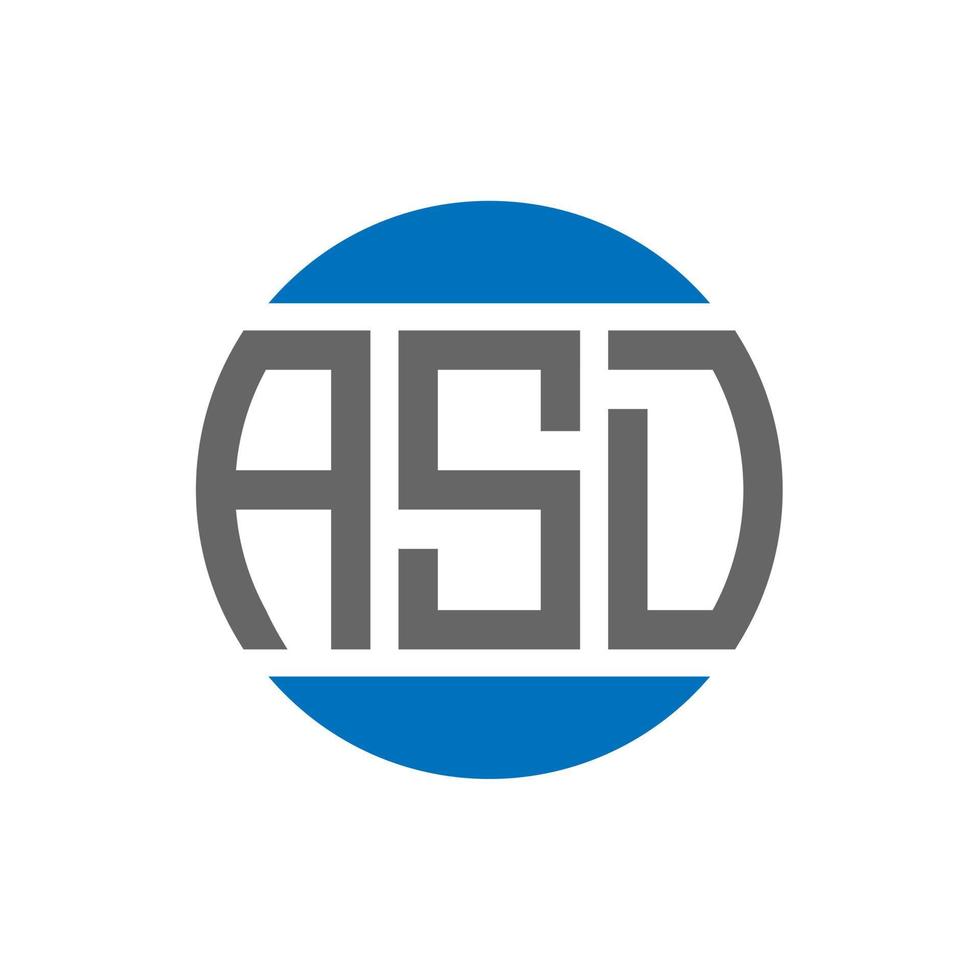 diseño de logotipo de letra asd sobre fondo blanco. concepto de logotipo de círculo de iniciales creativas de asd. diseño de letras asd. vector