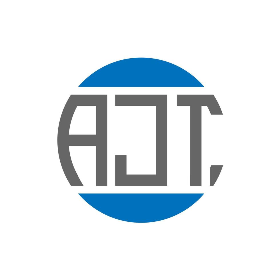diseño de logotipo de letra ajt sobre fondo blanco. concepto de logotipo de círculo de iniciales creativas ajt. diseño de letra ajt. vector