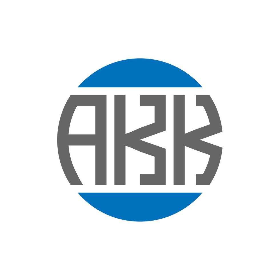 diseño del logotipo de la letra akk sobre fondo blanco. concepto de logotipo de círculo de iniciales creativas akk. diseño de letras akk. vector