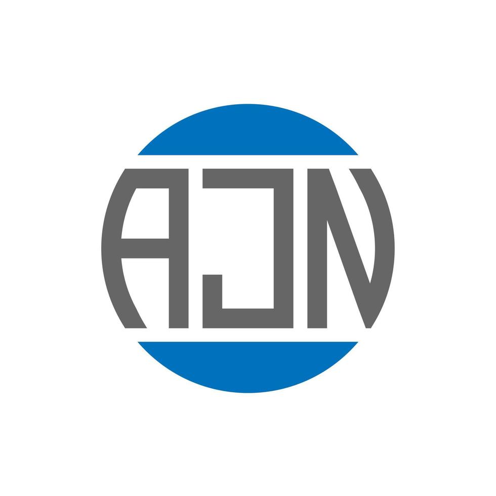 AJN letter logo design on white background. AJN creative initials circle logo concept. AJN letter design. vector