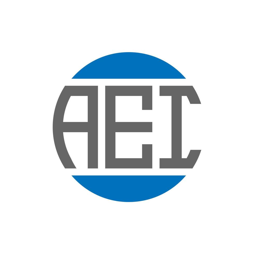 diseño de logotipo de letra aei sobre fondo blanco. concepto de logotipo de círculo de iniciales creativas aei. diseño de letras aei. vector