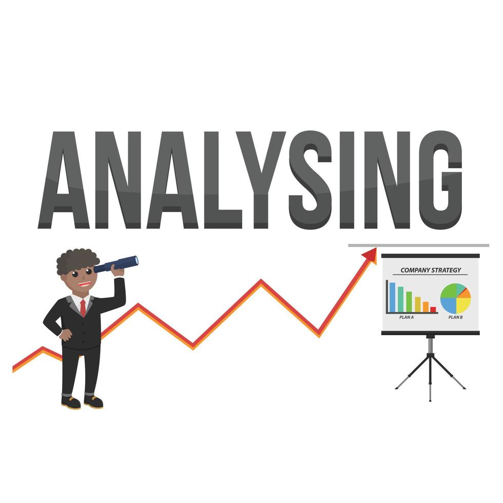 business african analysing character design vector