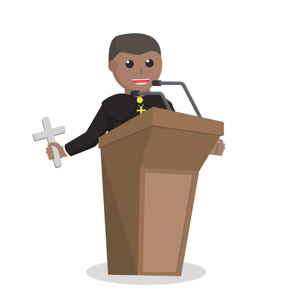 priest african giving speech information design character on white background vector