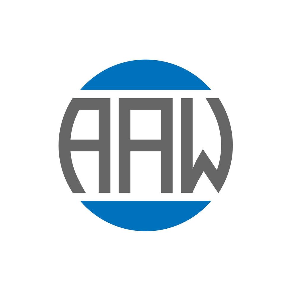 diseño de logotipo de letra aaw sobre fondo blanco. concepto de logotipo de círculo de iniciales creativas aaw. diseño de letras aaw. vector