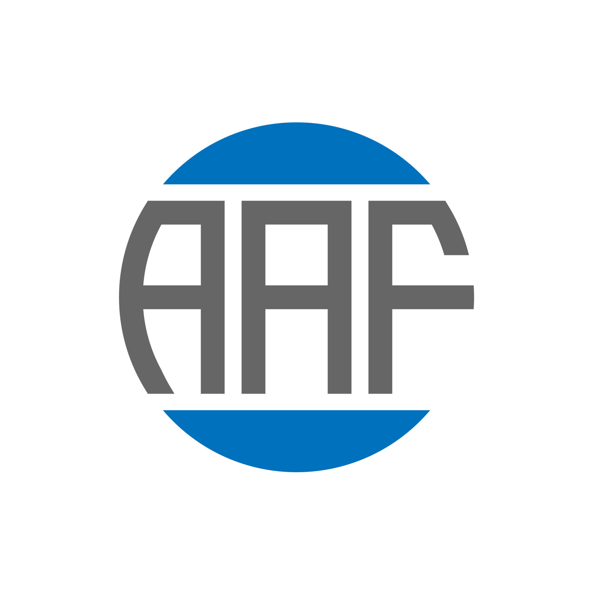 AAF letter logo design on white background. AAF creative initials