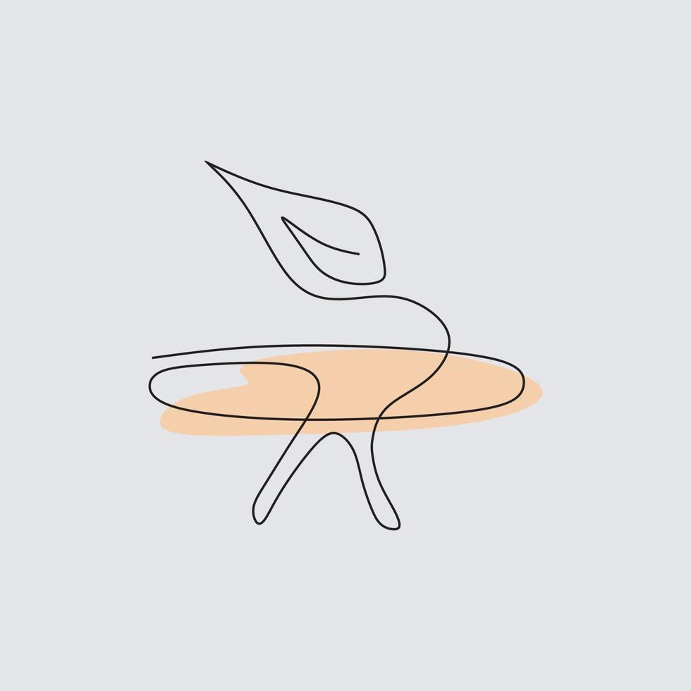 Single continuous line drawing abstract design vector