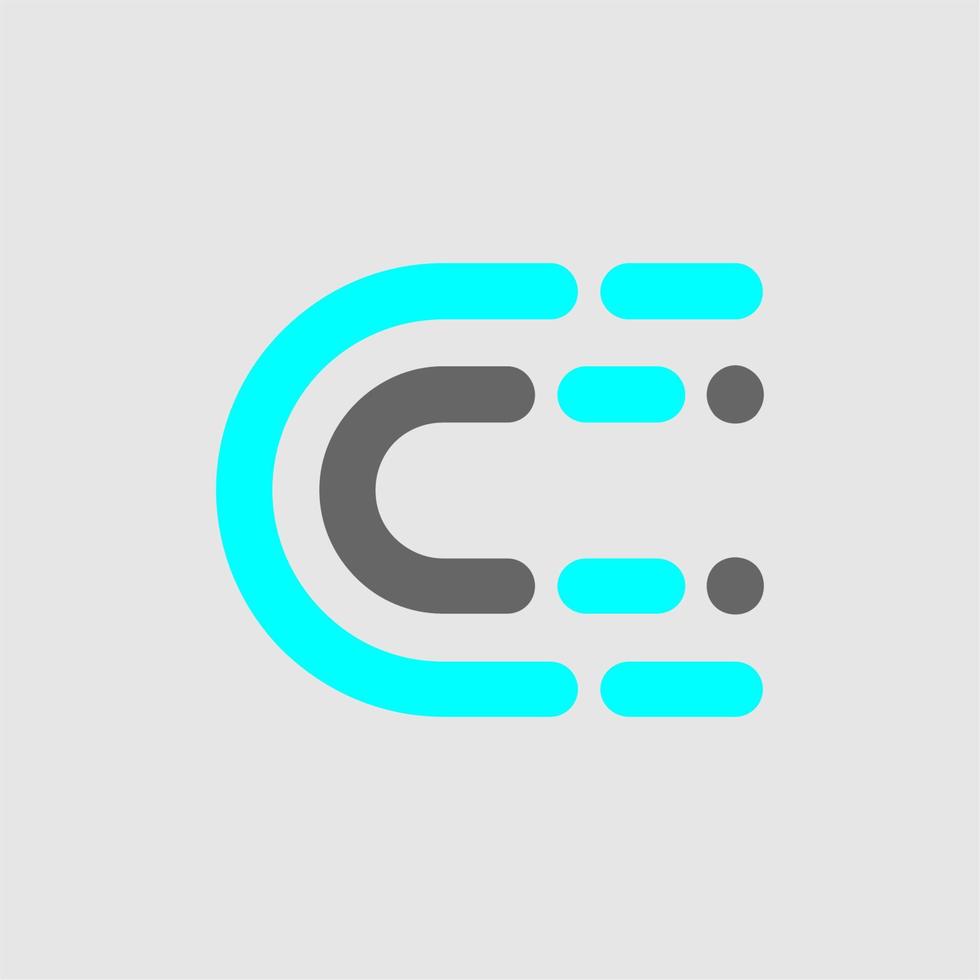 C electricity logo initial design vector