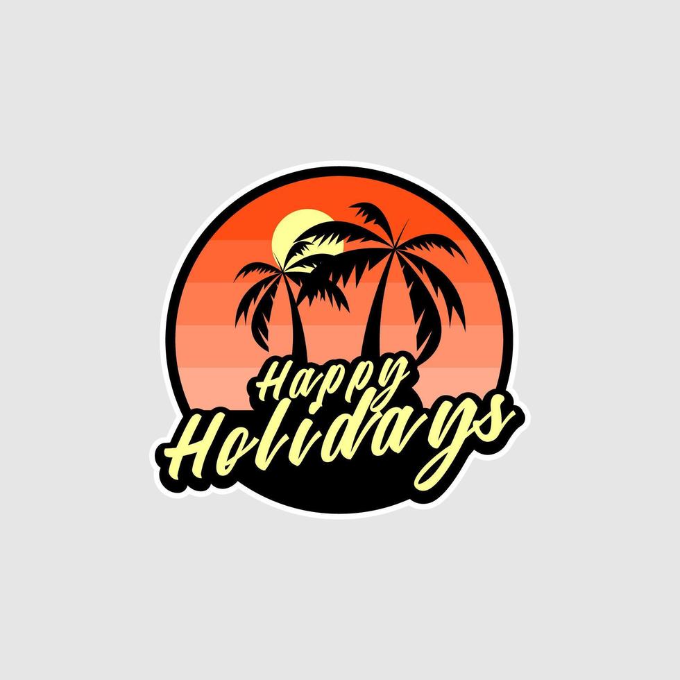 Premium vintage happy holidays design vector