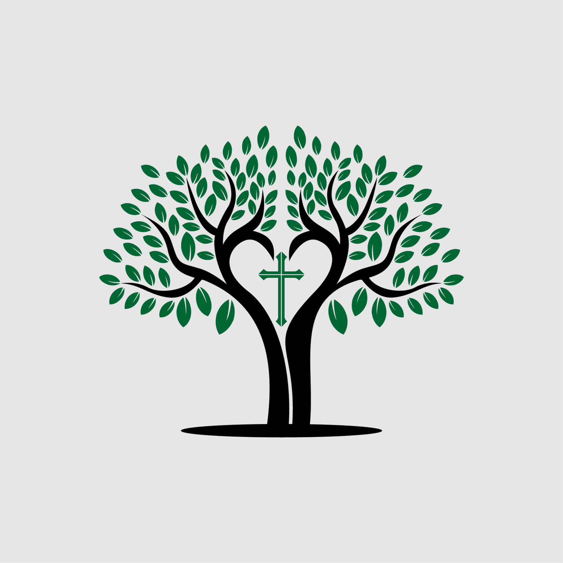 Tree with cross symbol logo design 15482996 Vector Art at Vecteezy