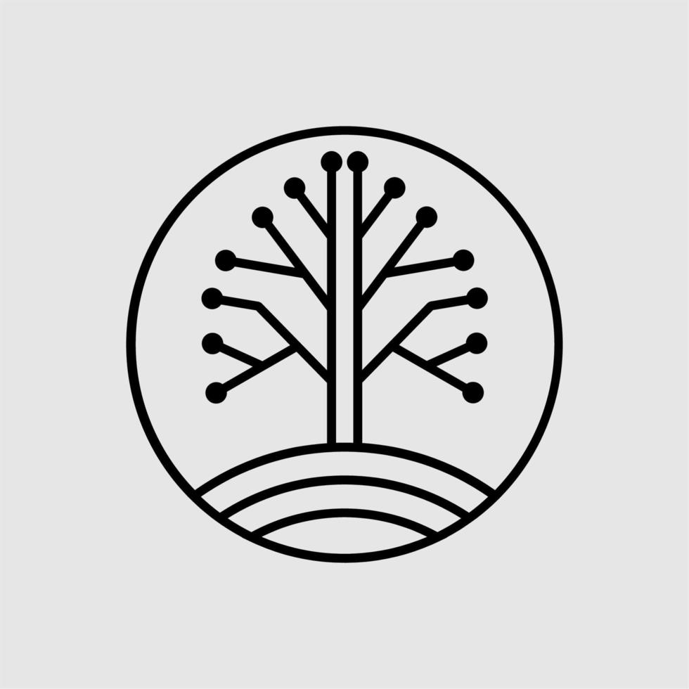 Christmas tree line logo design vector