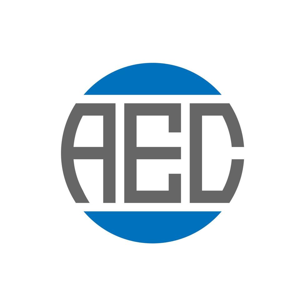diseño de logotipo de letra aec sobre fondo blanco. concepto de logotipo de círculo de iniciales creativas aec. diseño de letras aec. vector
