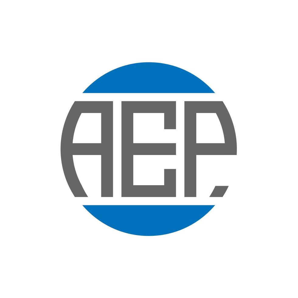 diseño de logotipo de letra aep sobre fondo blanco. concepto de logotipo de círculo de iniciales creativas aep. diseño de letras aep. vector