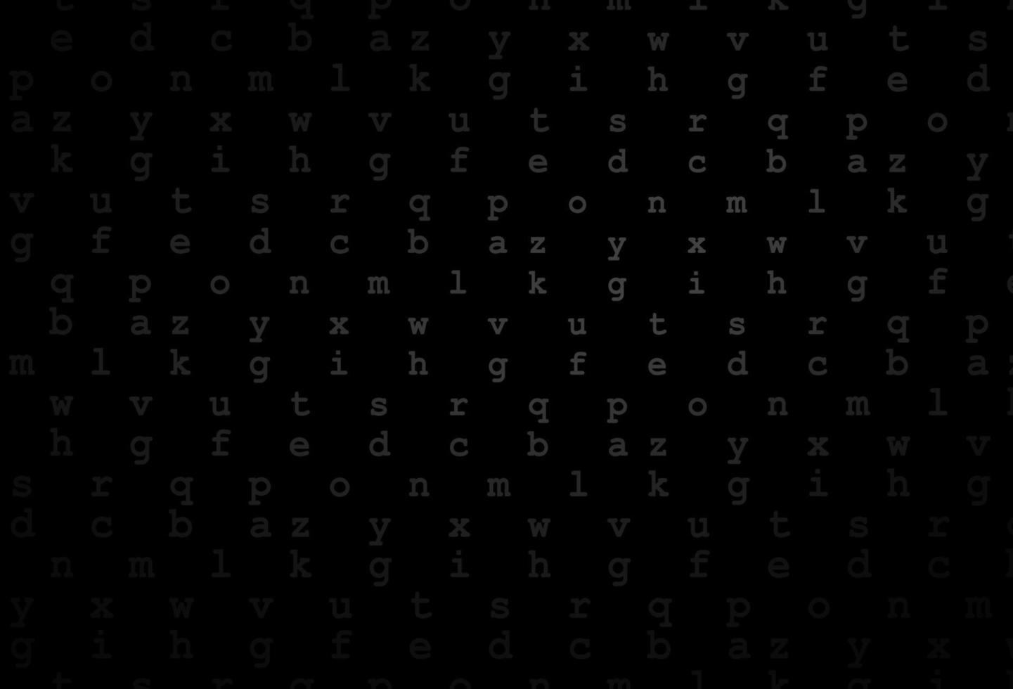 Dark black vector layout with latin alphabet.