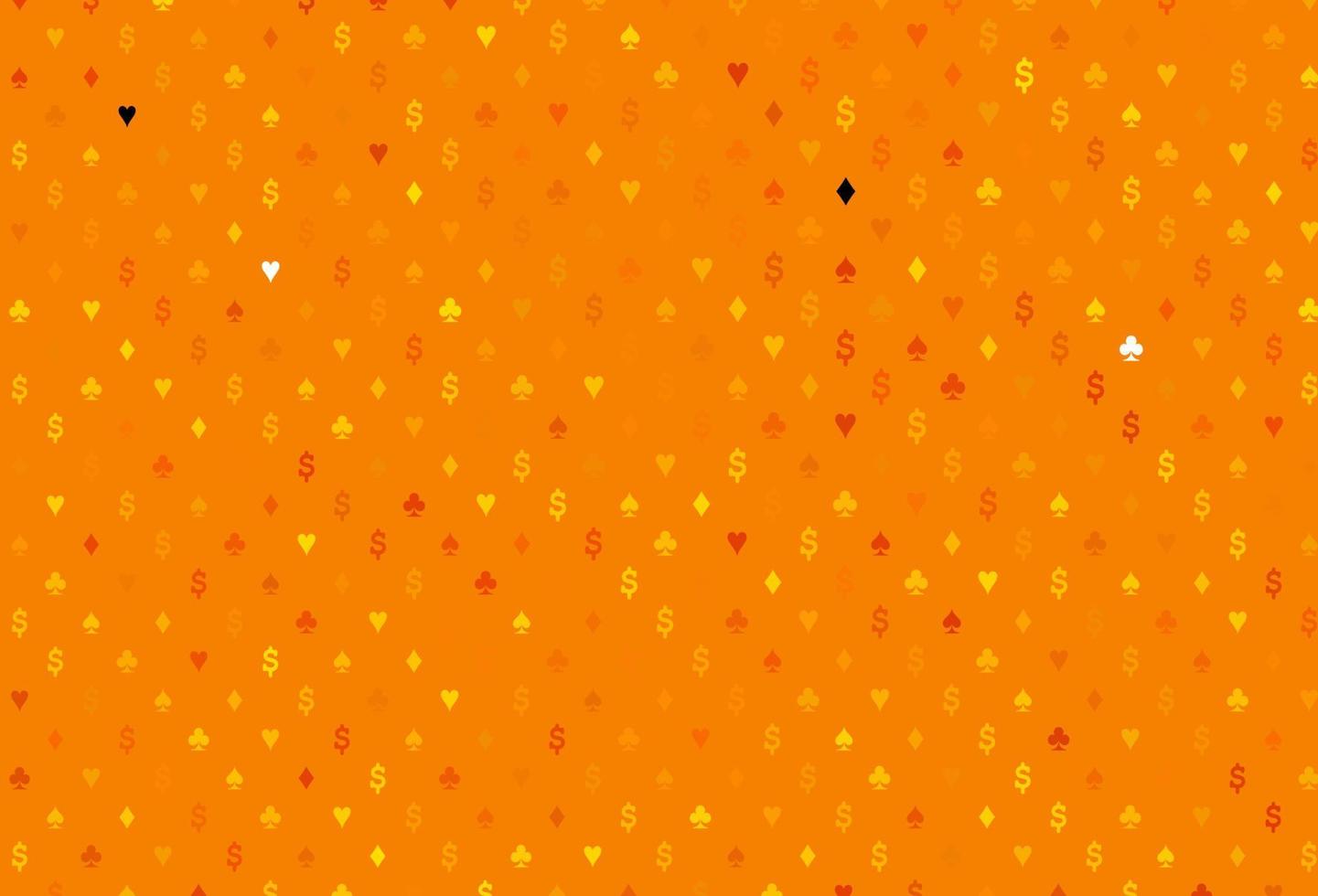 Light yellow, orange vector texture with playing cards.
