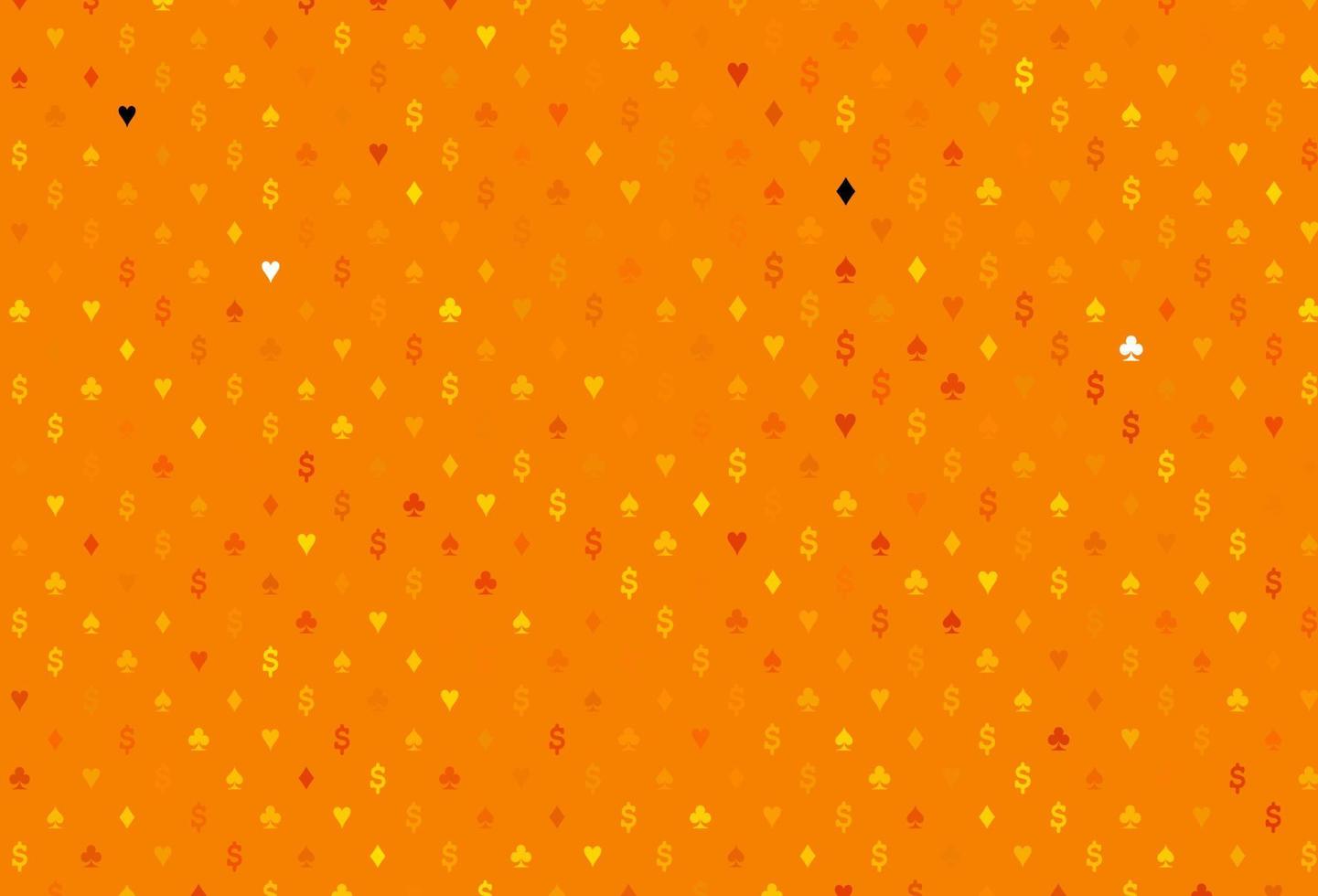 textura de vector amarillo claro, naranja con naipes.