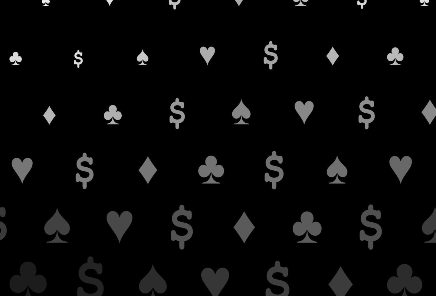 Dark silver, gray vector pattern with symbol of cards.