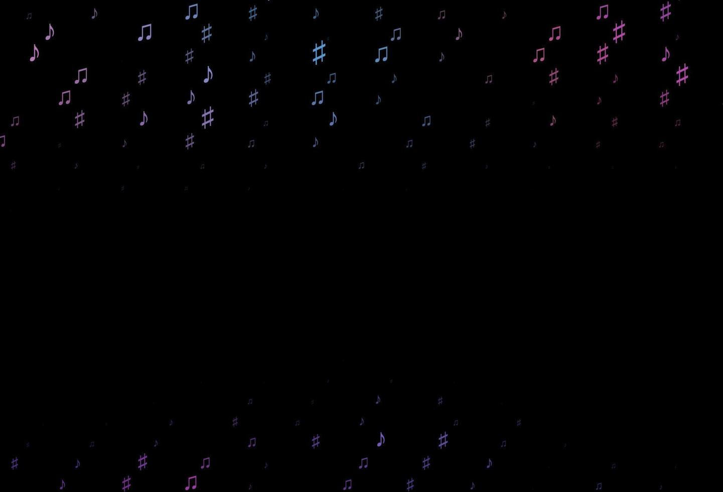 Dark Blue, Red vector template with musical symbols.