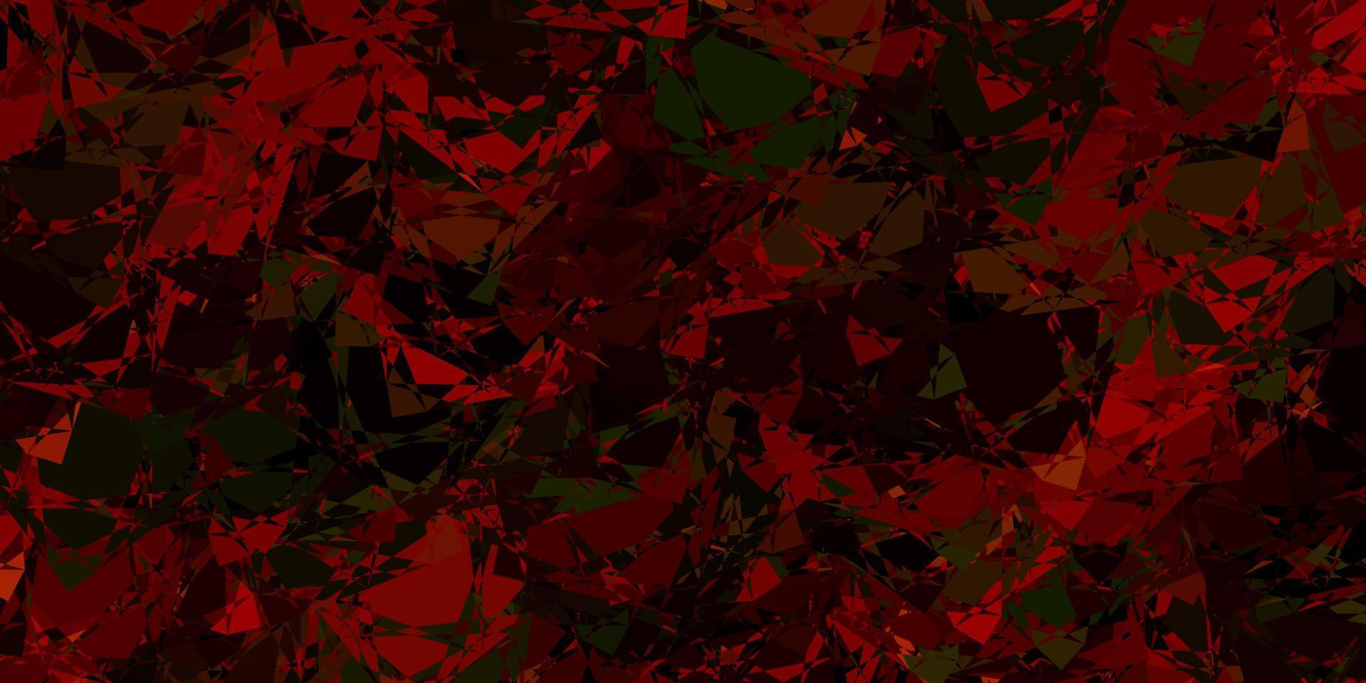 Fondo de vector verde oscuro, rojo con triángulos.