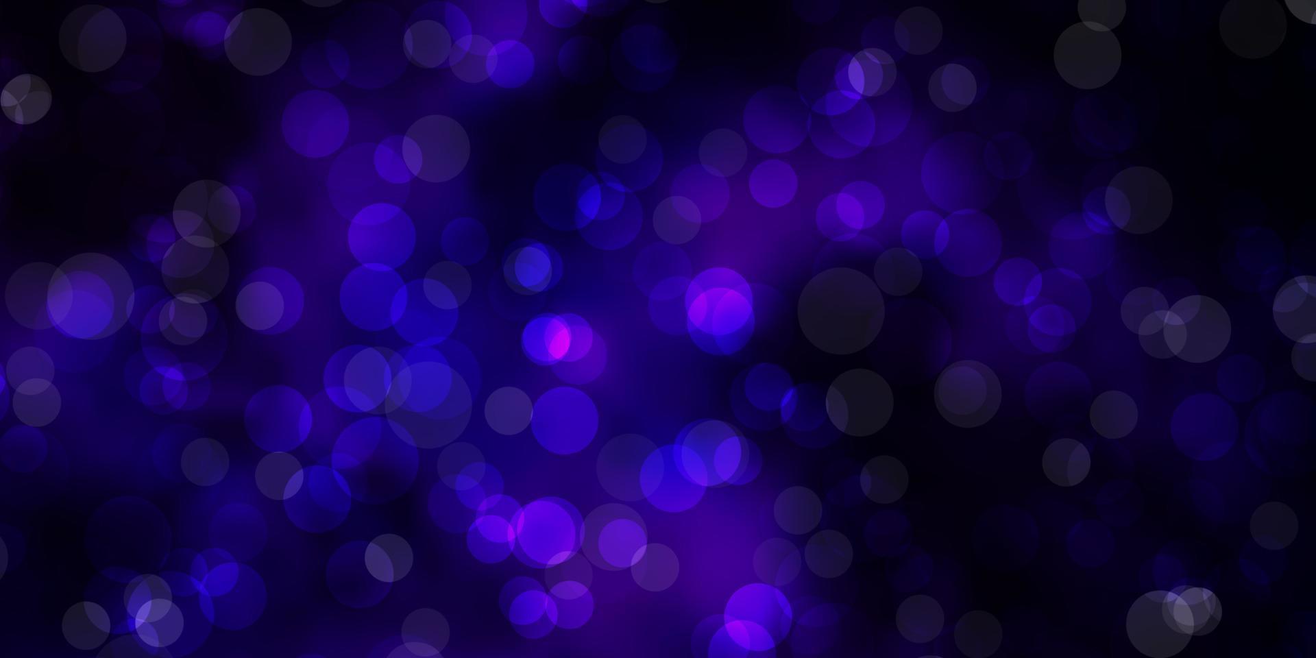 Dark Purple vector backdrop with circles.