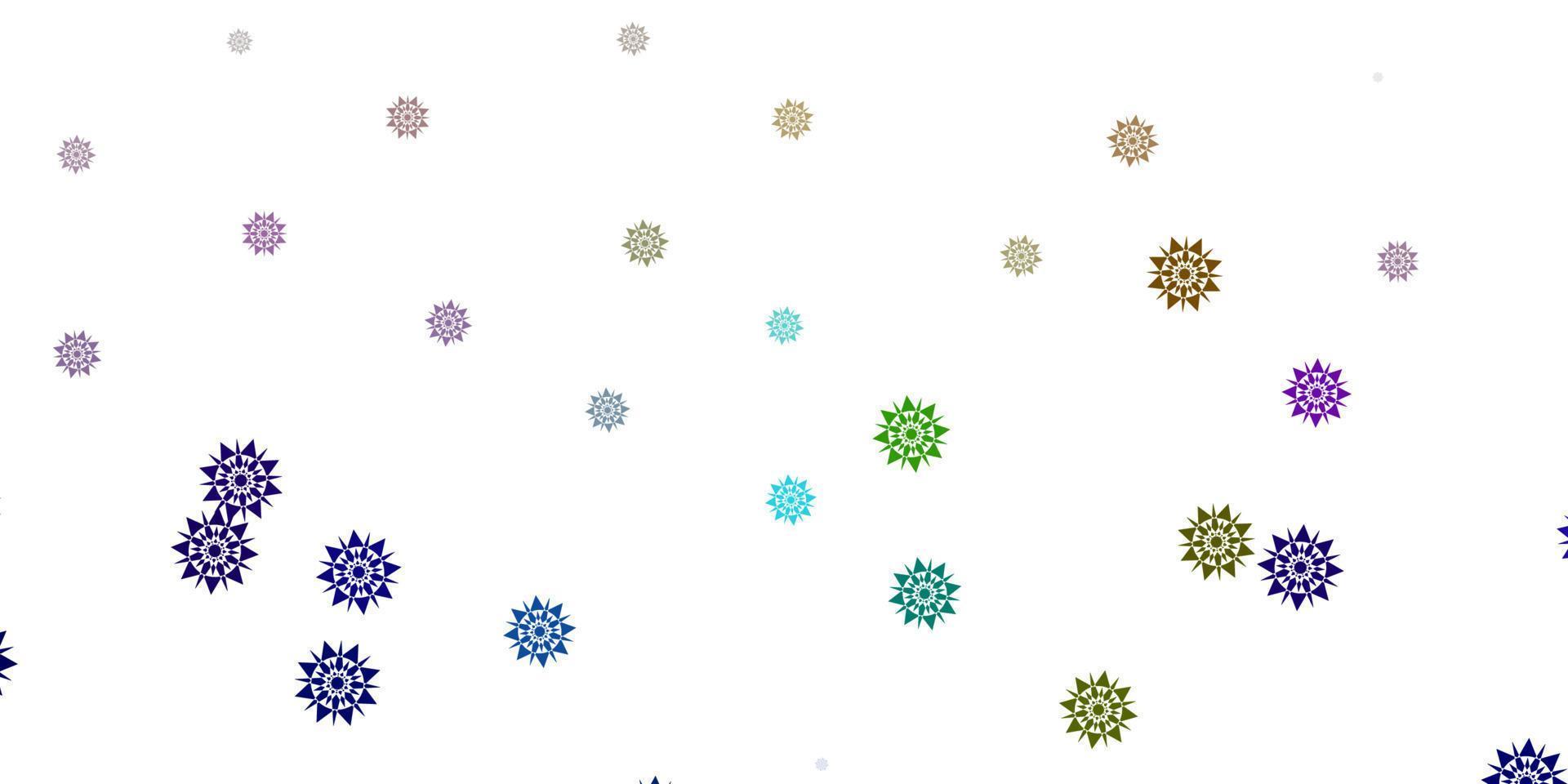 Light multicolor vector background with christmas snowflakes.