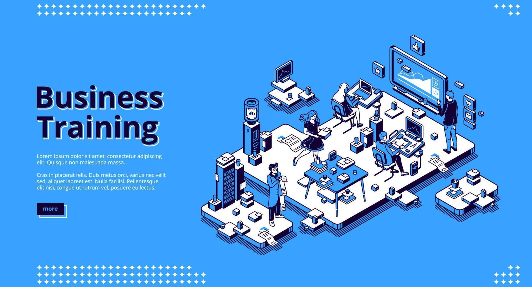 Vector landing page of business education