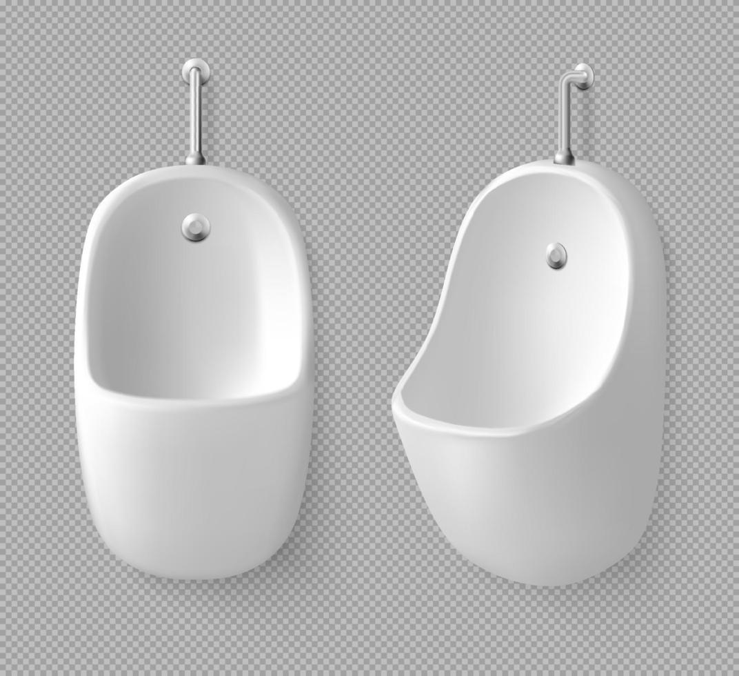 Ceramic wall urinal in male toilet front side view 15484186 Vector Art at Vecteezy