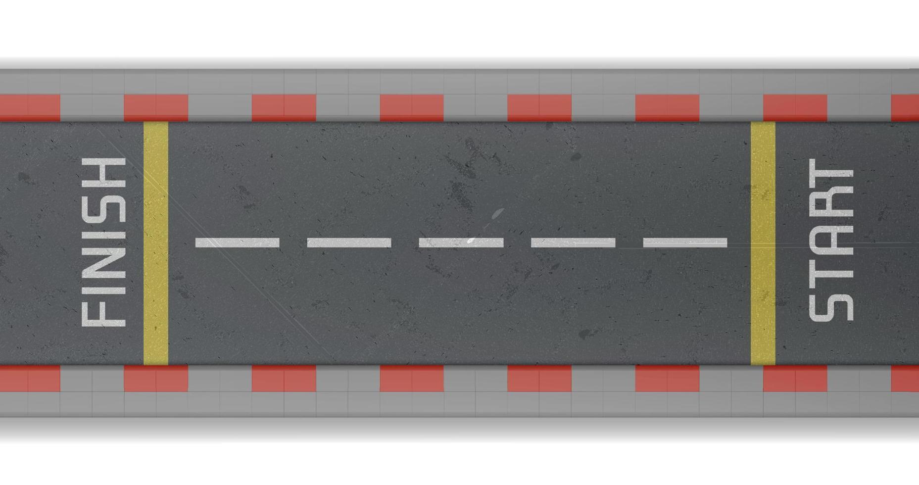 Top view of race track with start and finish line vector