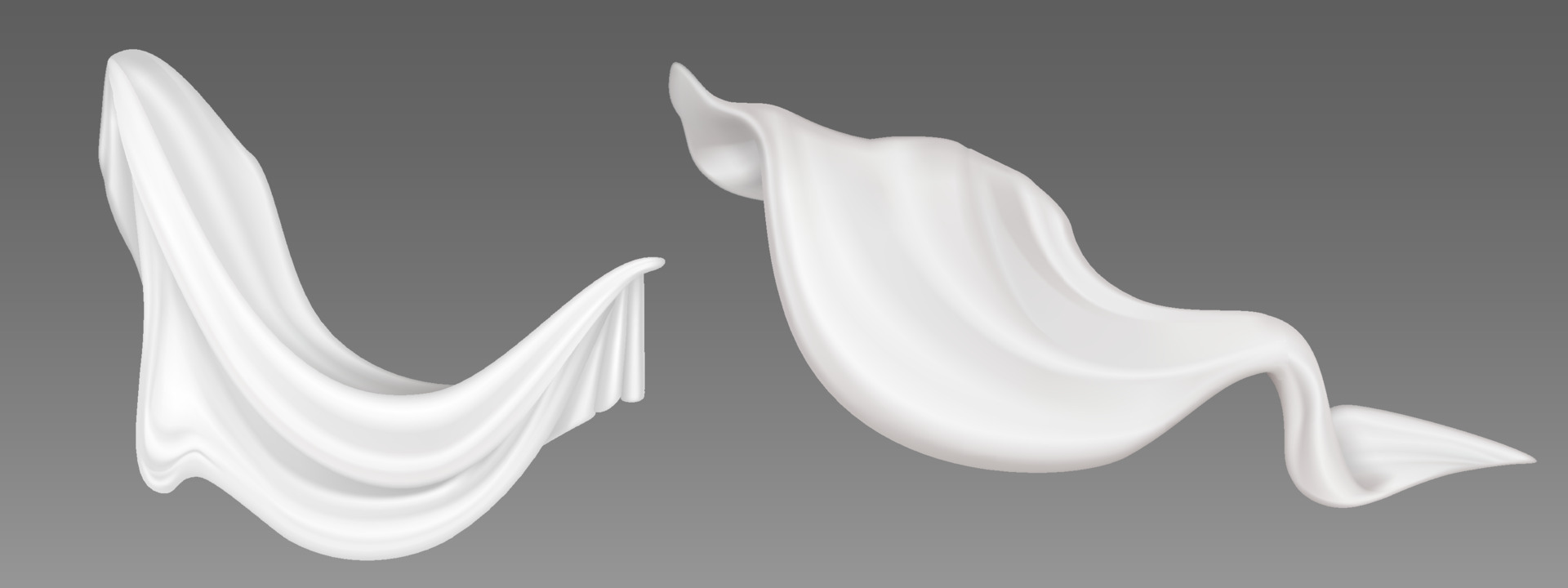 White fly fabric, flying cloth, flowing material 15484243 Vector Art at  Vecteezy