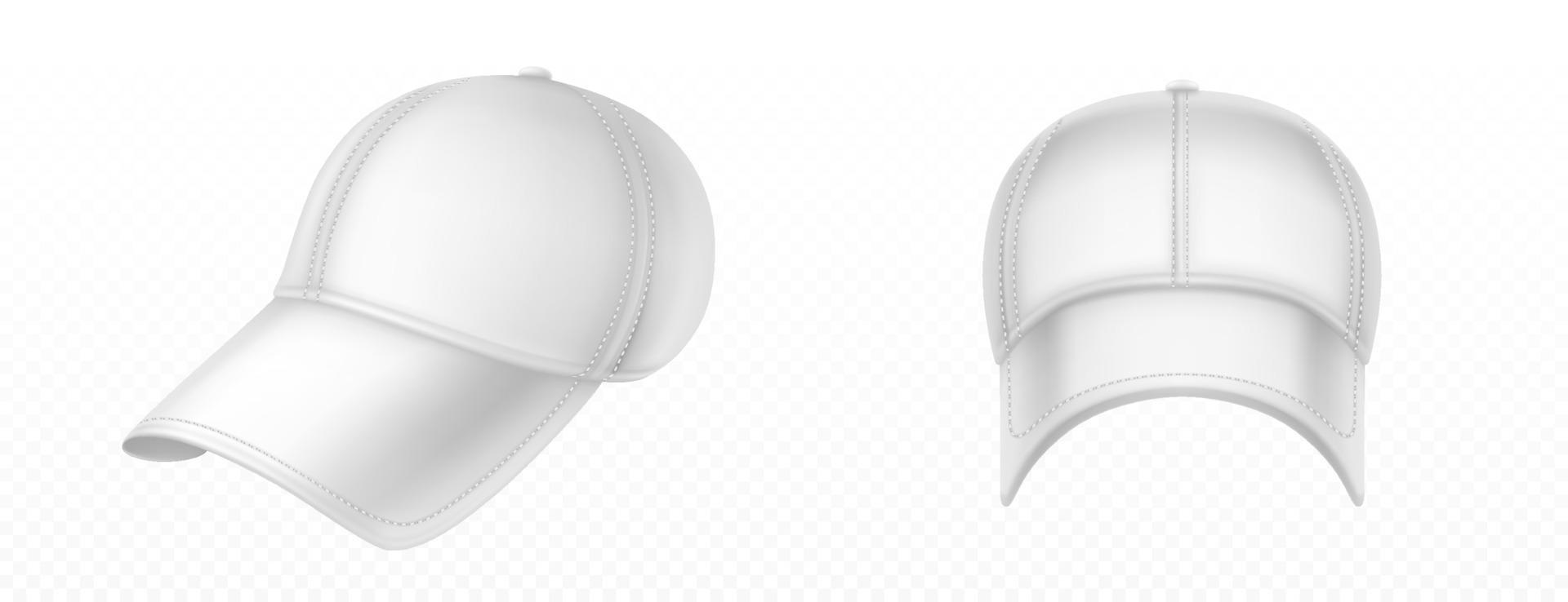 maqueta de vector de gorra de béisbol blanca en blanco