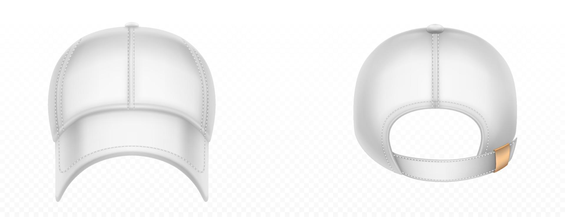 maqueta de vector de gorra de béisbol blanca en blanco