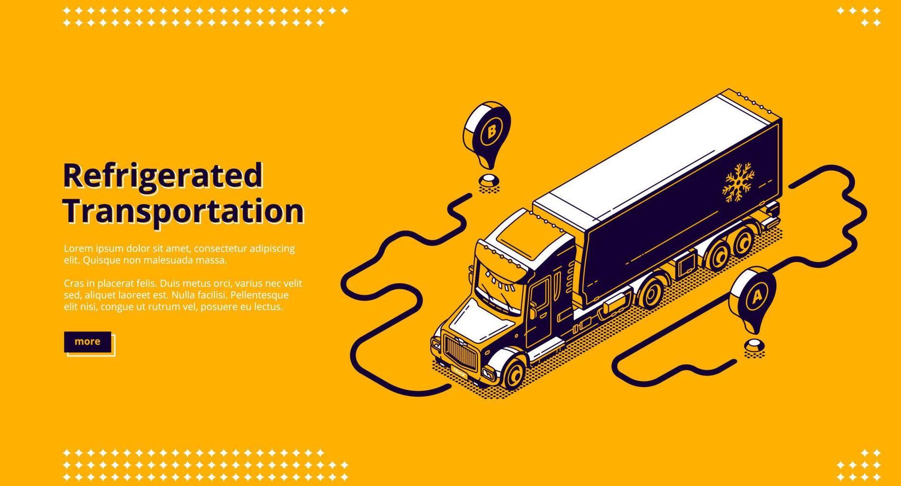 Vector landing page of refrigerated transportation
