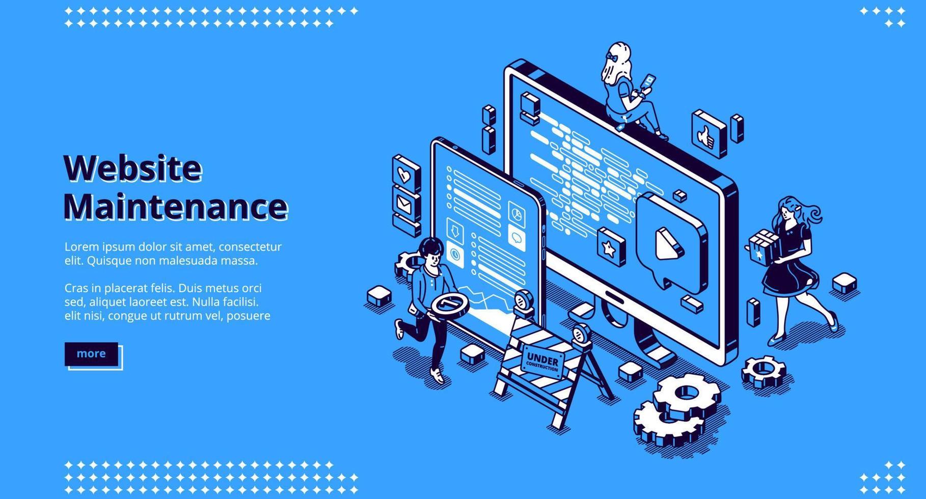 Vector banner of website maintenance