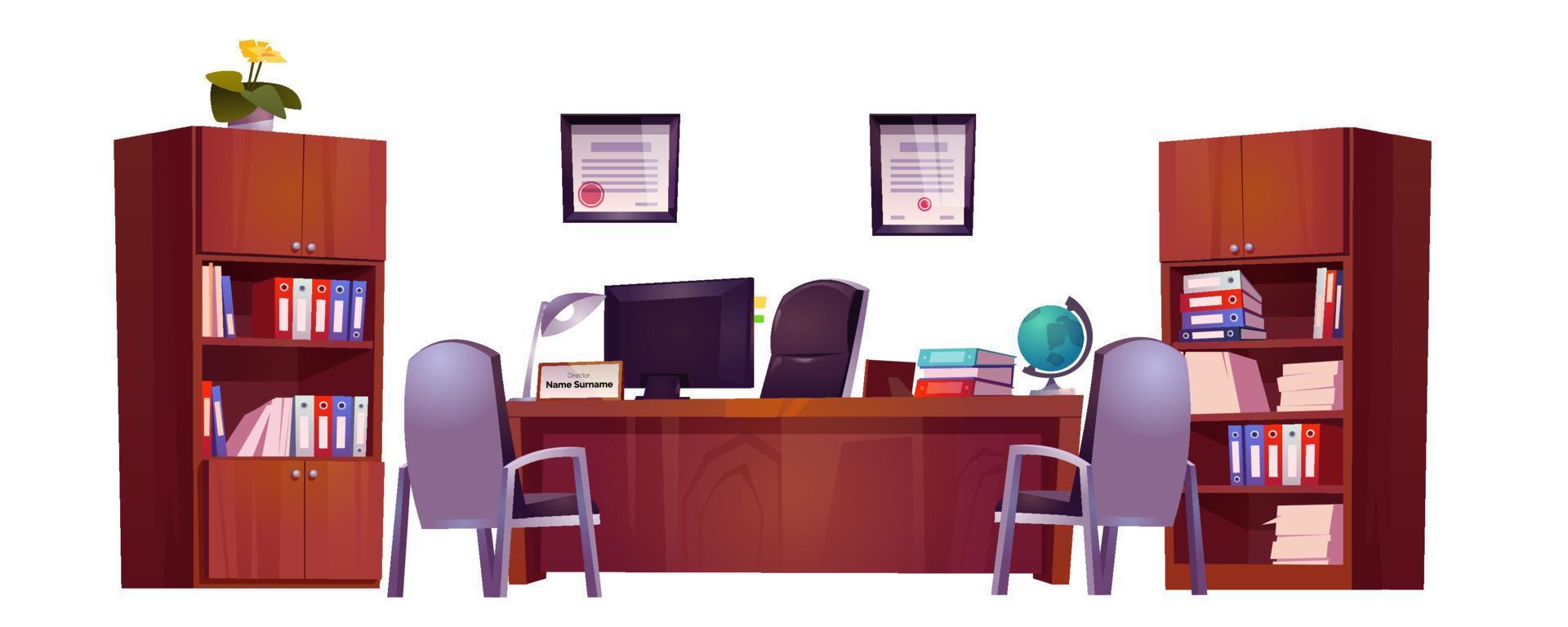 Office interior of school principal or guidance vector