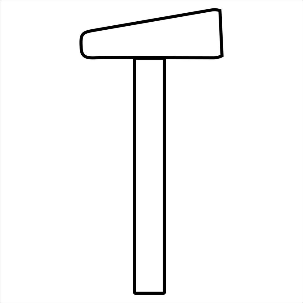 Vector, Image of big hammer, Black and white color, on transparent background vector