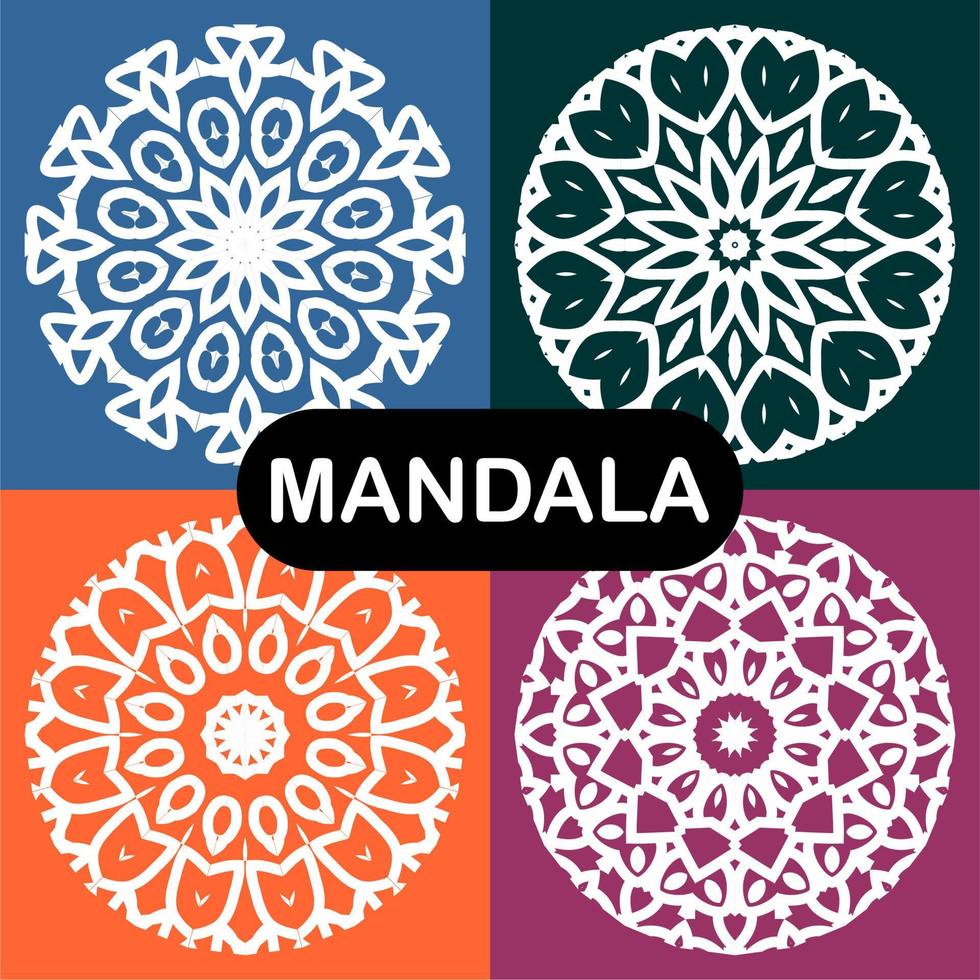 conjunto de mandalas vectoriales. plantillas para el diseño vector