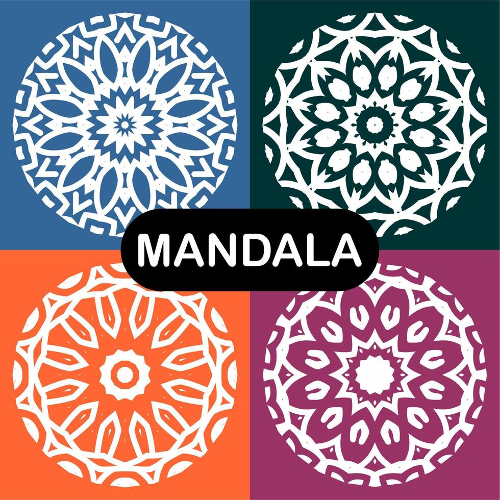 conjunto de mandalas vectoriales. plantillas para el diseño vector