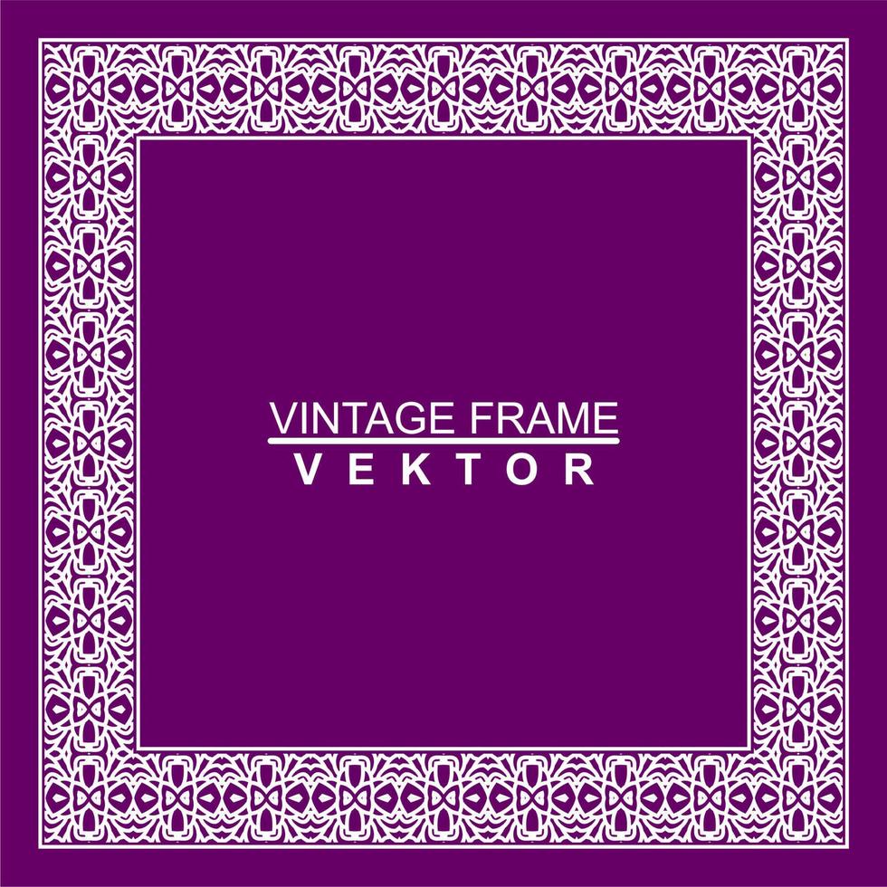 Vintage ornamental vector frame. Vector illustration template for design