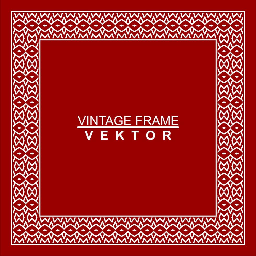 Vintage ornamental vector frame. Vector illustration template for design