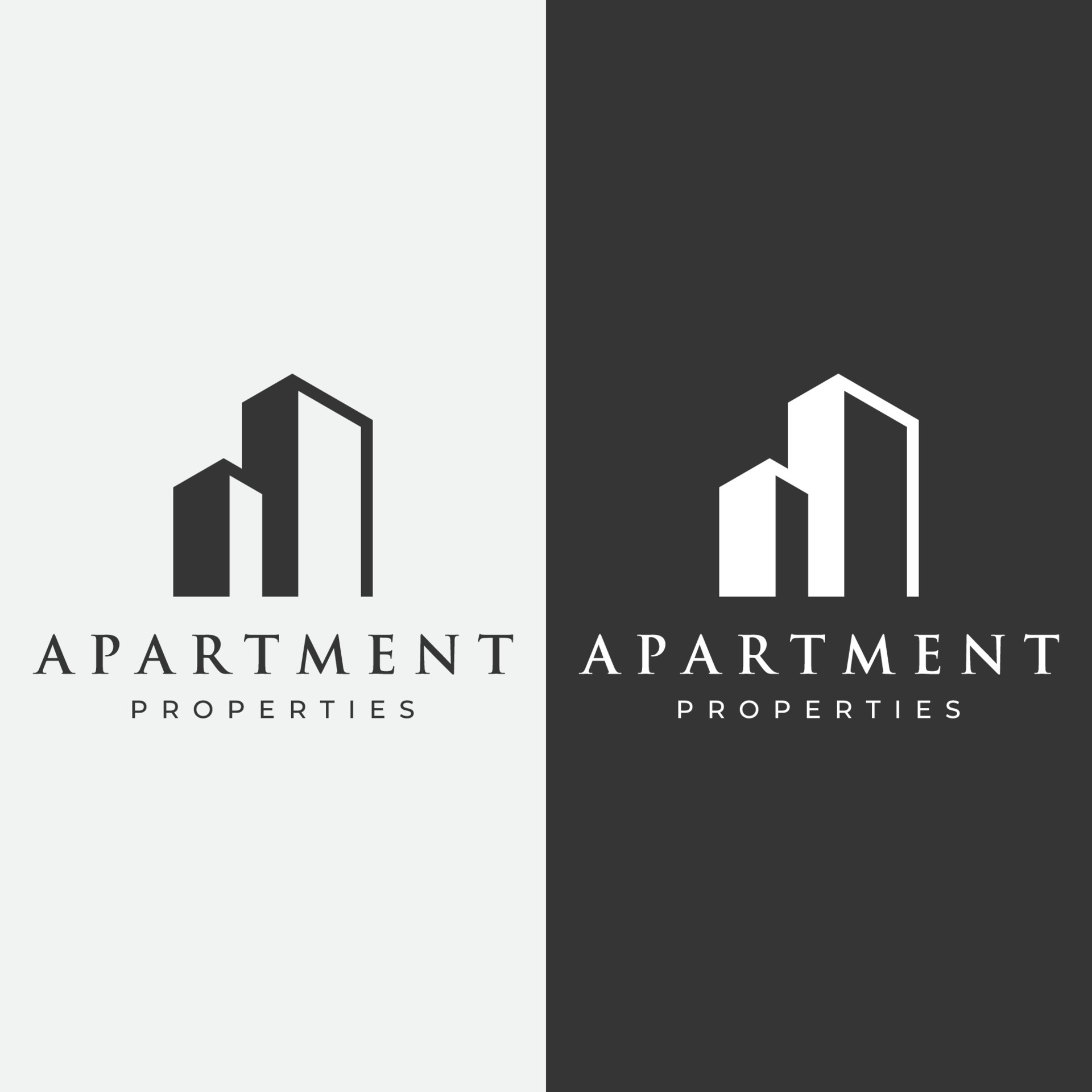 Logo design of modern and elegant luxury apartment buildings, houses, hotels and buildings
