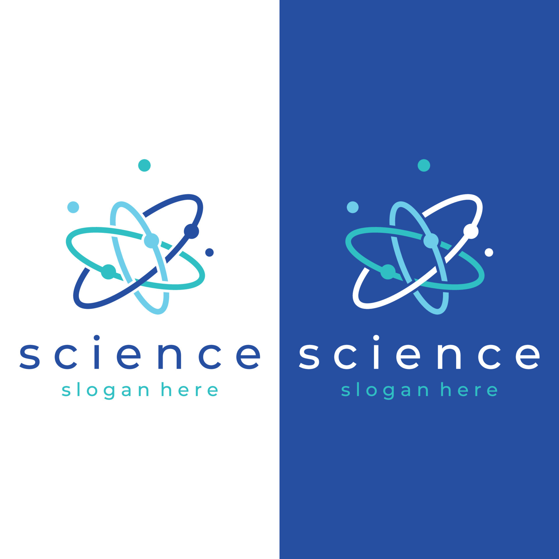 Modern science particle or molecule element logo design. Logo for